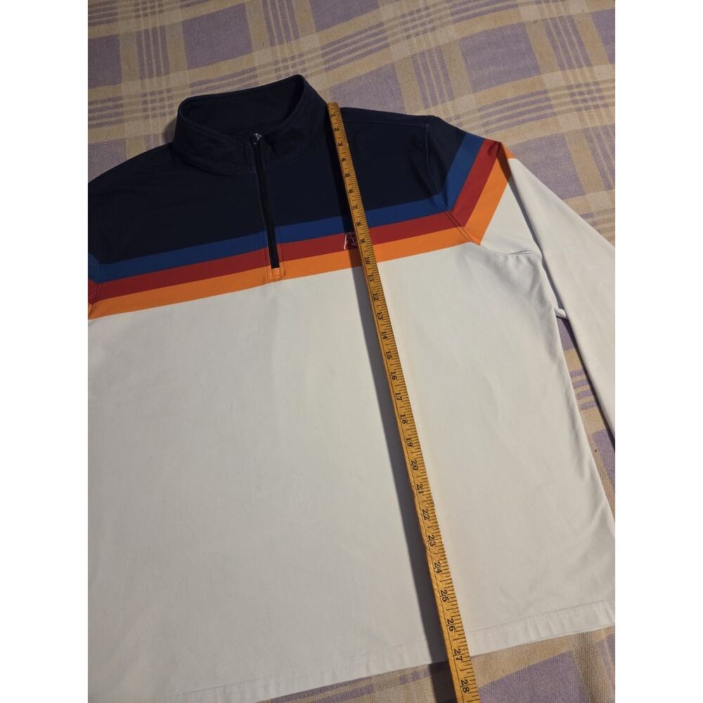 Rhoback Mens Performance Quarter Zip Q-Zip Size XL White Blue Red Orange Jacket - Picture 4 of 7